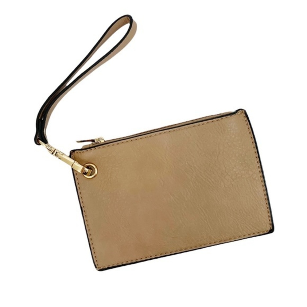 Pebbled Vegan Leather Nude Wristlet Women’s